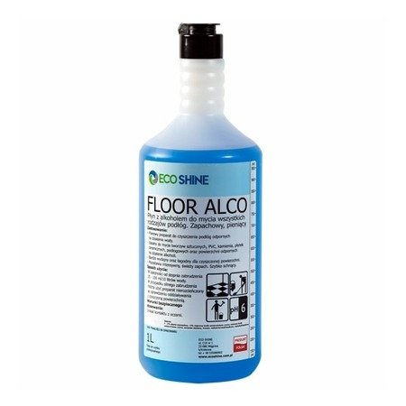 ECO SHINE FLOOR ALCO 1L alkoholowy płyn do mycia podłóg Koncentrat Nie zostawia Smug